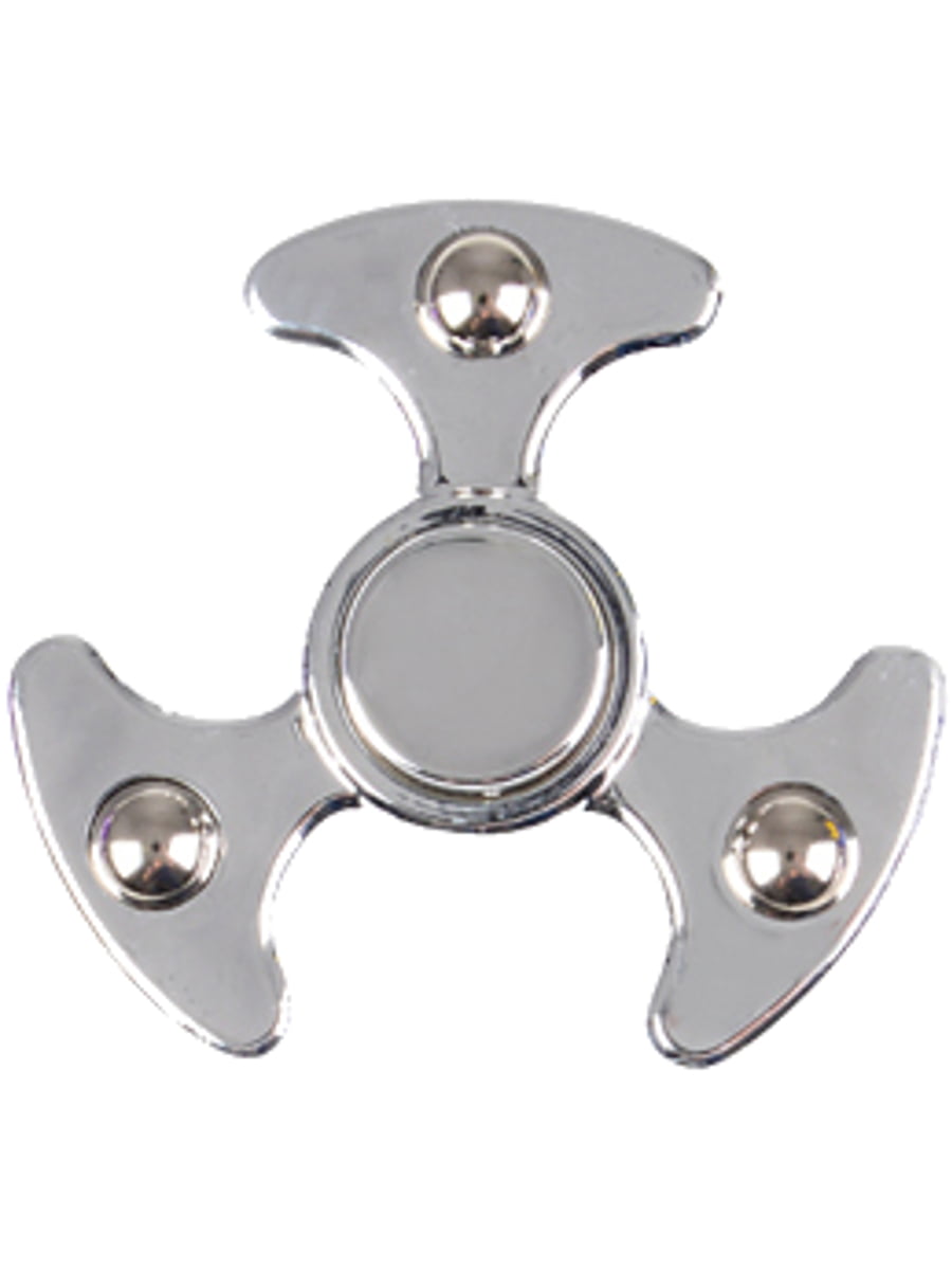 Silver Fidget Hand Spinner Toy Anxiety Stress Relief Focus EDC UFO ADHD Metallic 