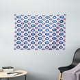 thumbnail image 1 of Evil Eye Tapestry, Protective Turkish Bead Figures in Different Shapes Checkered Backdrop, Wall Hanging for Bedroom Living Room Dorm Decor, 60W X 40L Inches, Light Pink Blue White, by Ambesonne, 1 of 2