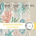 thumbnail image 6 of Teal Red Coastal Kitchen Curtains Window Panels, Nautical Seahorse Beach Coral Starfish Retro Insulated Window Treatment Curtain, Grommet Curtains for Bedroom/Living Room/Bathroom, 2 Piece 52"Wx45"L, 6 of 8