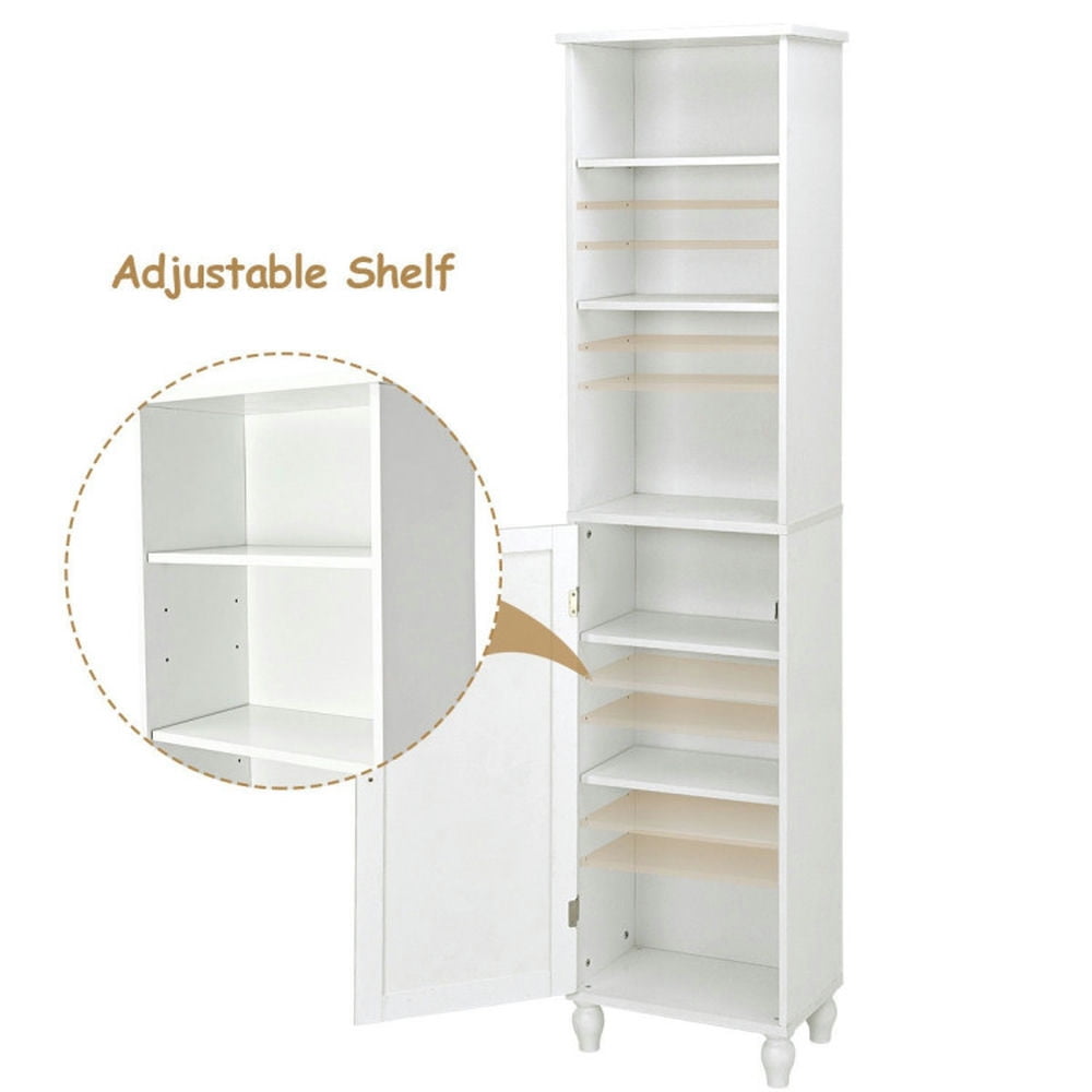 Finihen Bathroom Storage Cabinet, Bathroom Floor Cabinet, Bathroom Tower Storage Shelving Display Cabinet, for Bathroom, Living Room, Bedroom, Kitchen, White Finihen Bathroom Storage Cabinet, Bathroom Floor Cabinet, Bathroom Tower Storage Shelving Display Cabinet, for Bathroom, Living Room, Bedroom, Kitchen, White
