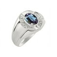 thumbnail image 4 of RYLOS Sterling Silver Ring 8X6MM Oval Gemstone & Diamond Unisex Rings Alexandrite June Birthstone Ring Size 11, 4 of 7