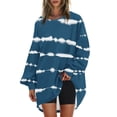 thumbnail image 2 of UVEASISHA Chandails en Molleton Amples pour Femmes à Manches Longues à Col Rond, Chandails Amples Décontractés à Épaules Drapées, Hauts Confortables et Doux, Tenues d'Automne 2024, Vêtements, Offres Prime Day Aujourd'hui, X-Blue, 2TG, 2 of 6