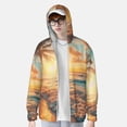 thumbnail image 2 of Fotbe Tropical Sunset Beach Scene Chaqueta con Protección Solar UPF 50+ para Hombre y Mujer, Camisa con Capucha y Bolsillos-XX-Large, 2 of 7