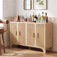 thumbnail image 5 of Furnibear 55" Fluted Buffet Cabinet with Storage Accent Sideboard,Modern Credenza with 4 Doors,Wood Coffee Bar Table Console for Dining Room Kitchen Living Room Entryway,Natural Oak, 5 of 10