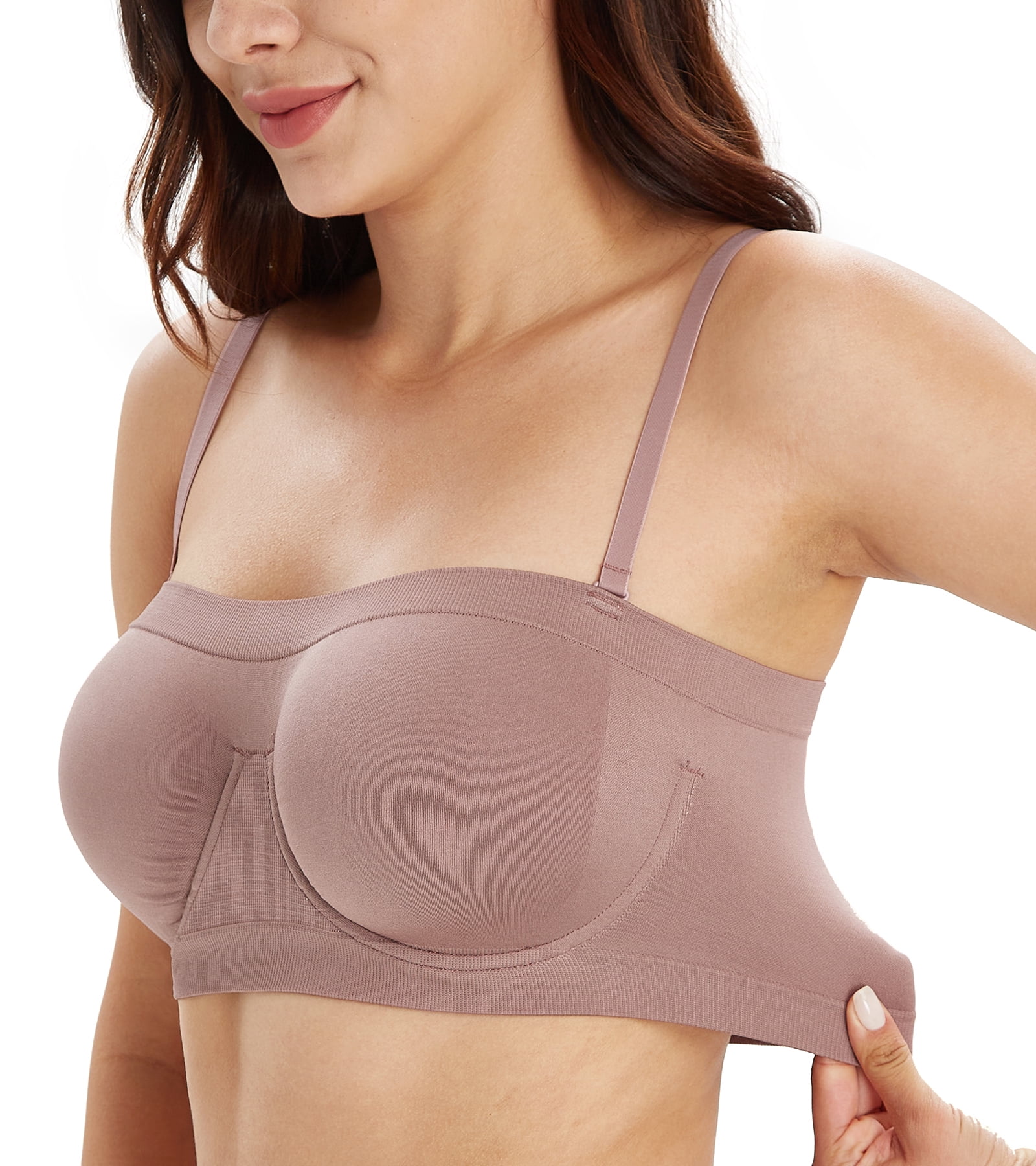 1To Finity Seamless Strapless Tube Bra Combo Pack for Women/Girls (Non  Padded, Non Wired),super stretch fabric provides comfort and flattering fit  and feel,Removable Clear Straps & Pads. Seamless Wirefree Strapless Bras.