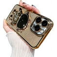 thumbnail image 6 of Designed for iPhone Case,Luxury Electroplated Glitter Sparkle Sparkly 3D Astronaut Camera Lens Protection Shockproof Protective Cover Phone Case (iPhone 12,Pink), 6 of 6