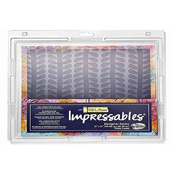 Placa de impresión en bloque de gel Retro Leaves 10803-SLM-01