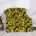 thumbnail image 3 of Yiaed Sunflowers In Vintage Print Blanket Throw Blanket Soft Cozy Flannel Blanket for Home Bed Sofa Couch Chair-80"x60", 3 of 6