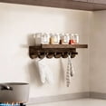 thumbnail image 6 of Luoshdecor Wood Coat Rack Wall Mount,Wave Walnut Coat Hooks for Hanging Clothes, Hats, Towels, Bags, 6 of 6
