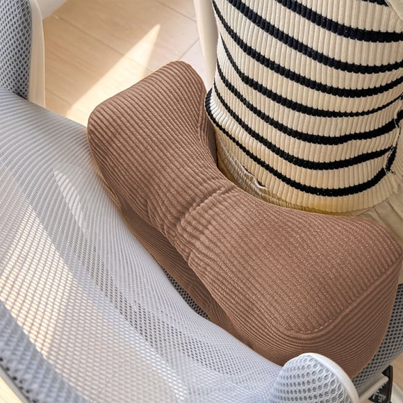 Corduroy Lumbar Support Pillow Office Chair Cushion Relieves Back Pain Home And Car Seat Cushions For Long-term Sitting