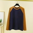 thumbnail image 3 of Womens Basic Fall Clothes, Long Sleeve Shirts for Women Fashion Loose Fit Color Patchwork Raglan Sleeve Crewneck T-Shirts Tops, 3 of 3