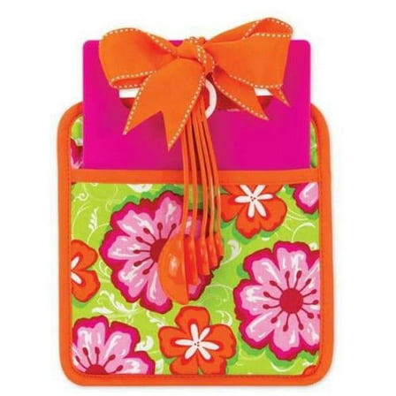 Brownlow 47601 Pink Orange & Green Floral Kitchen Essentials - 3 Piece, Pack Of 2