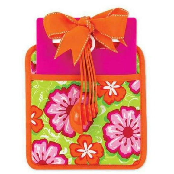 Brownlow 47601 Pink Orange & Green Floral Kitchen Essentials - 3 Piece, Pack Of 2
