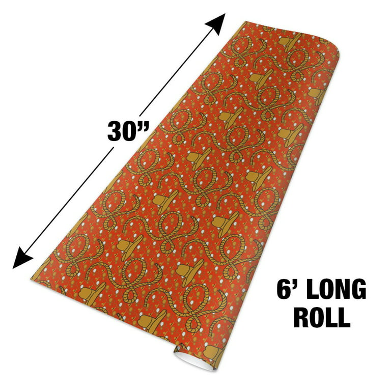 Western Cowboy Hats and Roping Pattern Premium Roll Gift Wrap Wrapping  Paper 