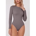 thumbnail image 2 of Body à Manches Longues Sans Couture pour Femmes Col Rond T-Shirt Basique Extensible, 2 of 6