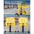 thumbnail image 3 of Hydraulic Material Lift, 440 LBS Capacity Pallet Truck Dolly, Lift Table, Fork Lift, 36 in Max Lift Winch Stacker, Multifunctional Hydraulic Hand Truck with Steel Platform Board, Adjustable Forks, 3 of 7