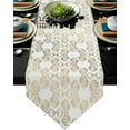 thumbnail image 2 of Gold Moroccan Pattern Damask Table Runners Modern Home Kitchen Dining Tablecloths Wedding Party Table Decoration Table Runner, 2 of 5