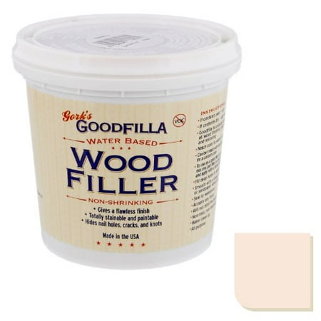 

Water-Based Wood & Grain Filler - Neutral Base - 1 Quart By Goodfilla | Replace Every Filler & Putty | Repairs Finishes & Patches | Paintable Stainable Sandable & Quick Drying
