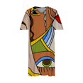 thumbnail image 4 of up to 60% off Gifts Usmixi Womens Dresses Plus Size Pocket Swing Hem Tunic Midi Sun Dresses Casual Tie-Dye V-Neck Short Sleeve Knee-Length Summer Dress Green XXL, 4 of 5