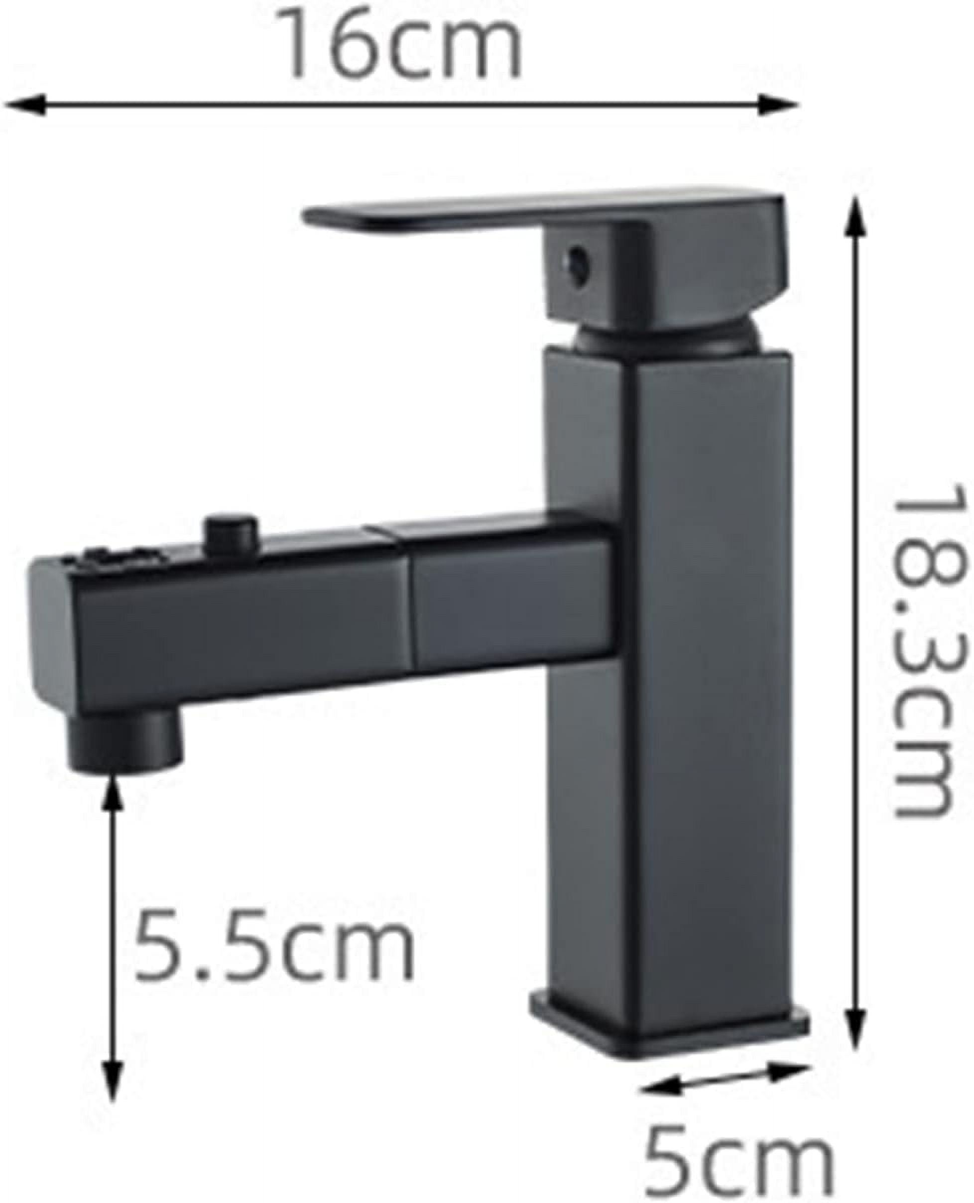 Bathroom Sink Faucet with Pull Down Sprayer Dual Mode Brass hot and Cold Single Handle Single Hole Retractable Faucet, for Bathroom,B Spray