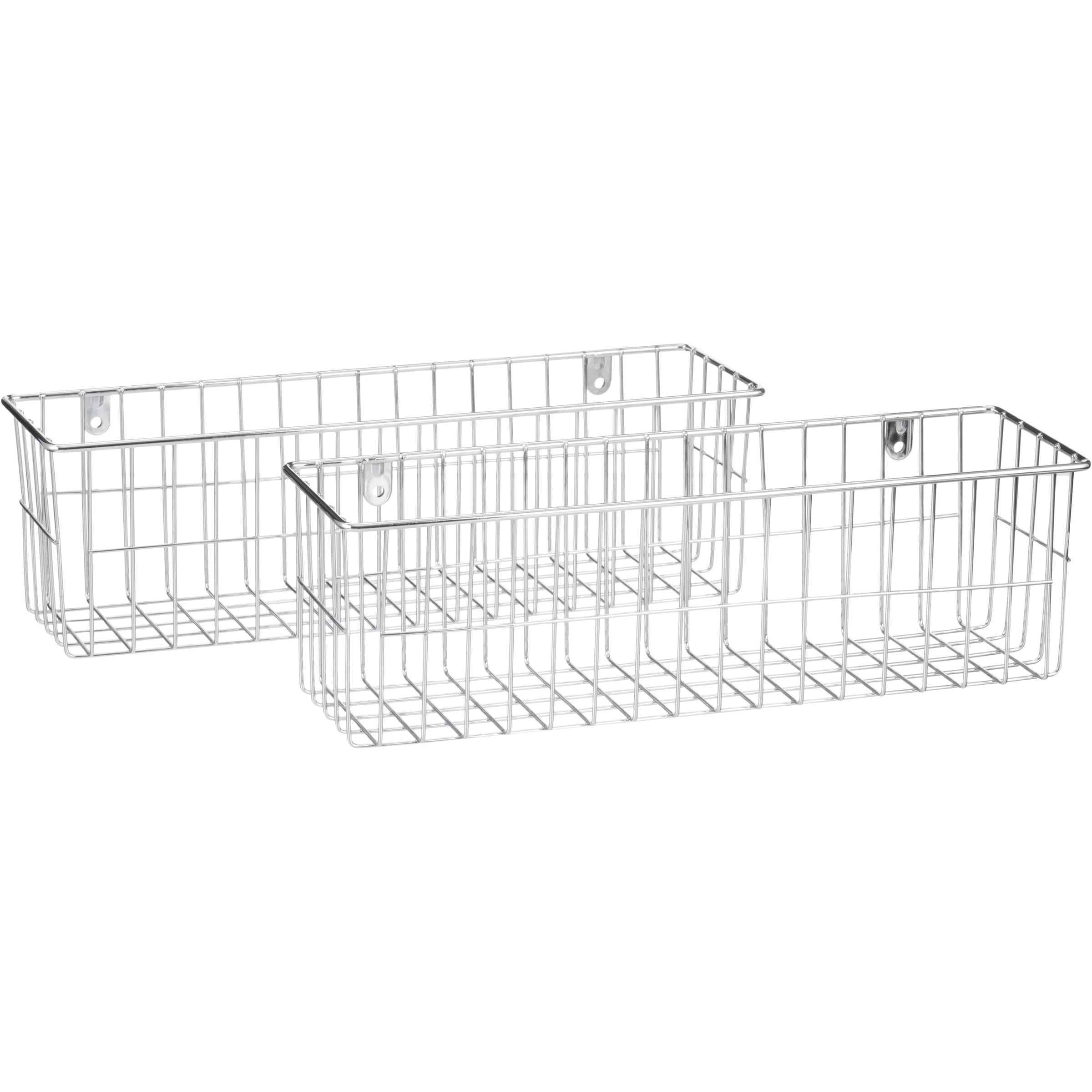 Festnight Pull-Out Wire Storage Basket Baskets Set for Kitchen or Bedroom Silver 300 mm Set of 2