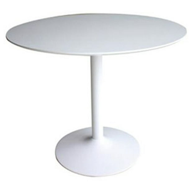 Coaster Company Lowry MidCentury Modern Round Dining Table, White