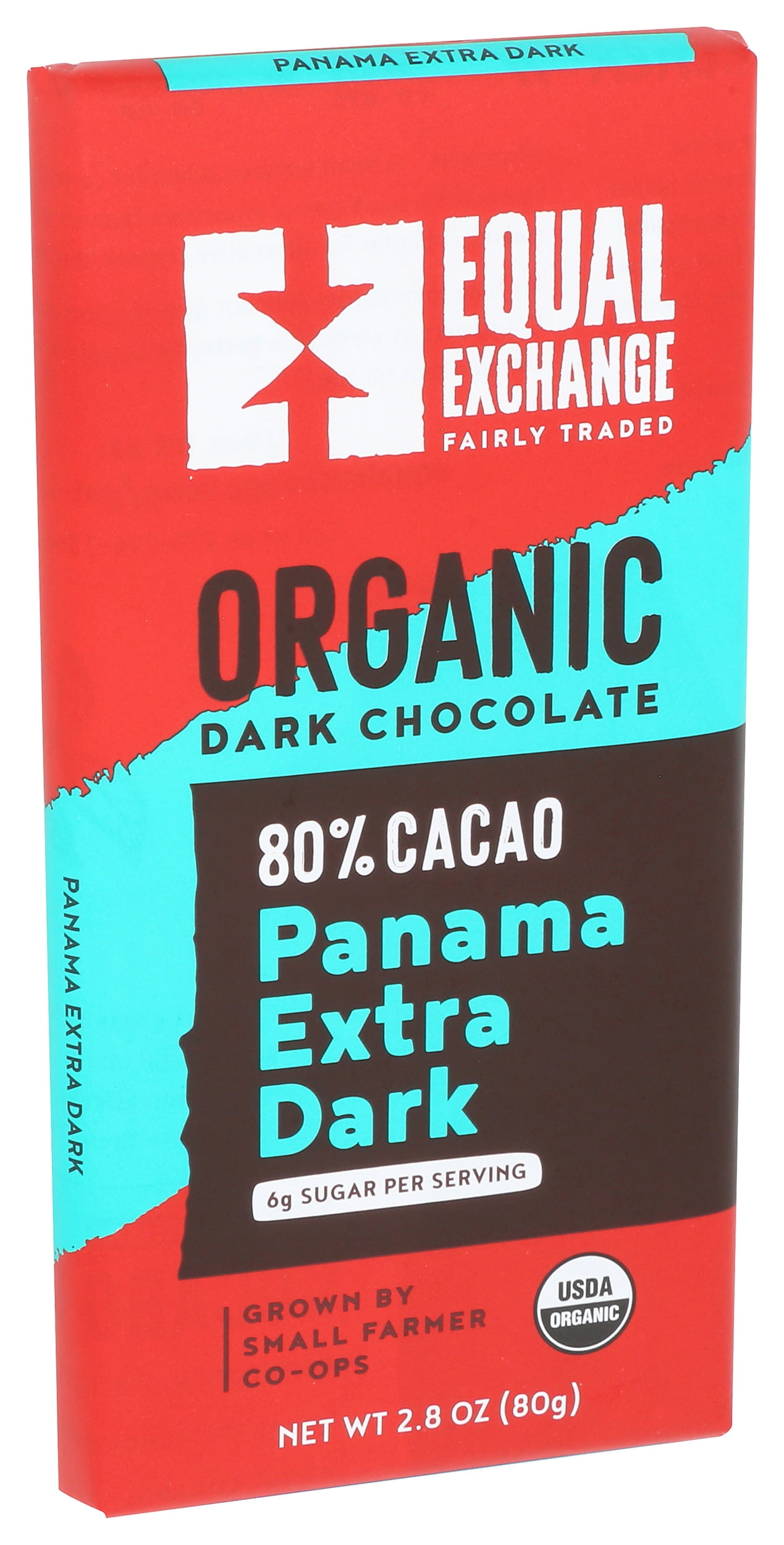 Pack of 12, Equal Exchange 80% Cacao Organic Panama Extra Dark Chocolate, 2.8 oz