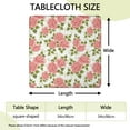 thumbnail image 2 of Square Tablecloth with Elastic Edges 34 * 34 Inch Pioneer Waterproof Pink Rose with Green Leaf Table Cover Washable Indoor and Outdoor for Party Kitchen Dinner Banquet Patio Picnic, 2 of 6