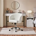 thumbnail image 3 of Yaheetech Faux Leather Adjustable Swivel Office Chair,White, 3 of 8