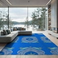 thumbnail image 2 of ODIKA 8'x10' Washable Area Rug Durable, Non-Slip Starfish Ocean Nautical Seashell Wave Stripe Bathroom Seafoam for Living Room, Under Sectional, Family Room, 2 of 7