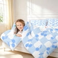 thumbnail image 3 of Manfei Geometric Check Queen Comforter Set,Cute Cherry Comforter Sets Queen,Blue Red,Colorful Stars Reversible,3-Piece,1 Comforter and 2 Pillowcases,3-Piece,1 Comforter and 2 Pillowcases, 3 of 7