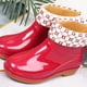 thumbnail image 2 of Botas de lluvia para mujer, antideslizantes, cortas, con punta redonda, de PVC y acolchado rojo, talla 37, 2 of 5