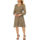 thumbnail image 2 of INSPIRE CHIC Vestido Envolvente de Manga Obispo con V Cuello Floral Bohemio para Mujeres S Marrón-Leopardo, 2 of 6
