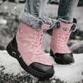 thumbnail image 2 of Xiaoxatg Women's Boots Stylish Winter Boots Insulated Lined Ladies Lace-Up Mid Calf Leather Design for Comfort 6 Pink, 2 of 8