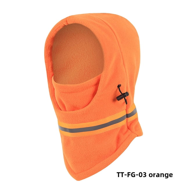 Casque Ajustable Unisexe Automne Hiver : Masque de Sport Extérieur Chauffant avec Bande Réfléchissante pour Cyclisme de Nuit, Ski, Randonnée - Taille Unique, Orange (TT-FG-03) - Livraison Rapide de 1 à 3 Jours