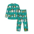 thumbnail image 2 of Kll Cartoon Dogs Sleepwear Mens Flannel Pajamas,Long Cotton Pj Set, 2 of 9