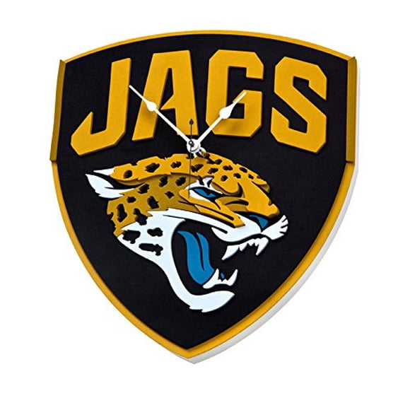 Reloj de pared de espuma FanFave NFL Jacksonville Jaguars 46 cm