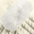 thumbnail image 4 of UTSJKR Faux Fur Full Finger Gloves Winter Knit Gloves Warm Fluffy Mittens Cable Knit Casual Solid Color Glove for Women White, 4 of 7