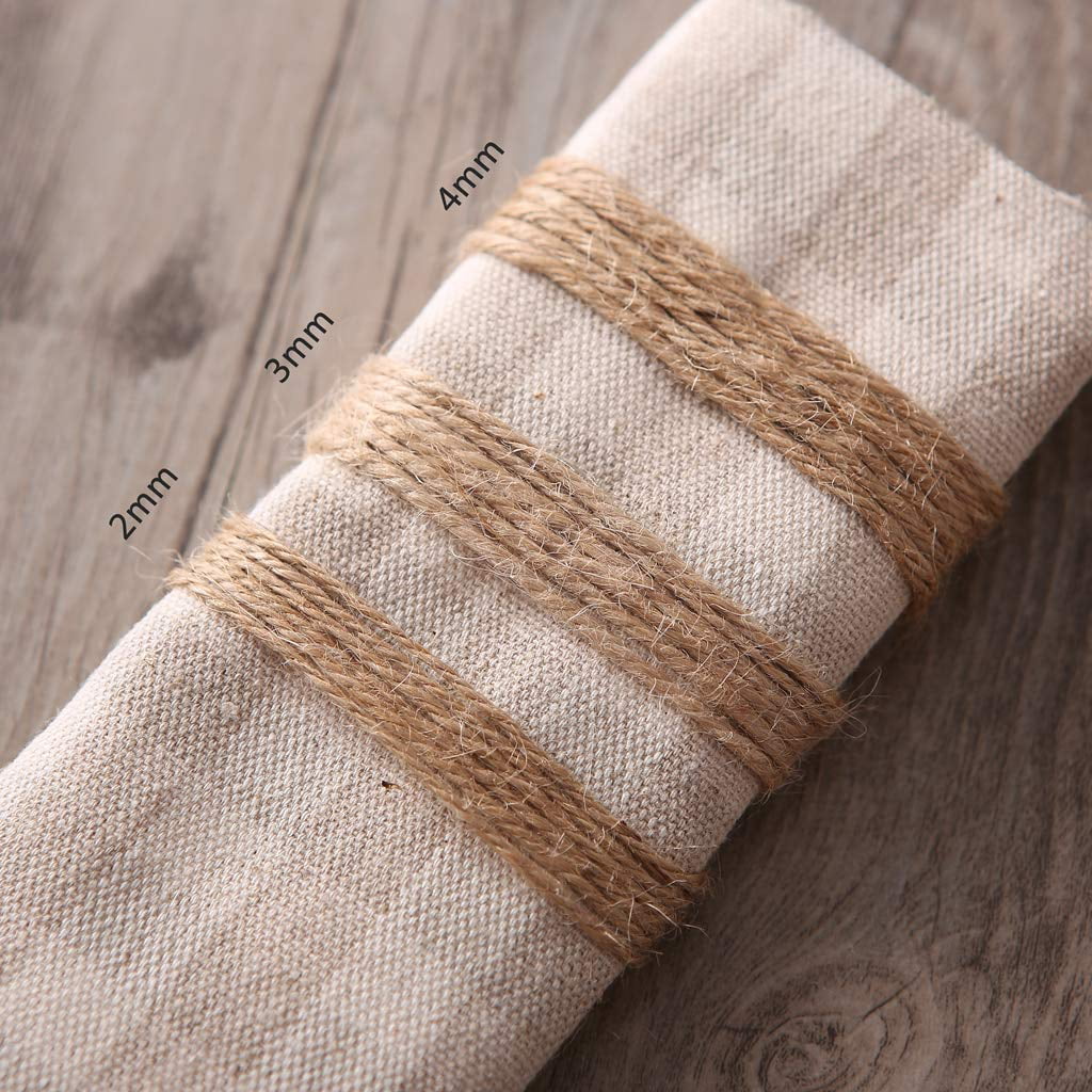 Picture Display and Gardening Gift Wrapping Quotidian 1000 Feet 2mm 2mm 3 ply Natural Jute Twine String Rolls for Artworks and Crafts c. 333 Yards