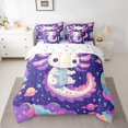thumbnail image 2 of Manfei Lovely Salamander Axolotl 7 Pieces Bedding Comforter Set,Magic Ocean Animal Full Bedding Set,Purple Galaxy Planet Fitted Sheet Flat Sheet For Children,Breathable Home Decor Reversible, 2 of 8