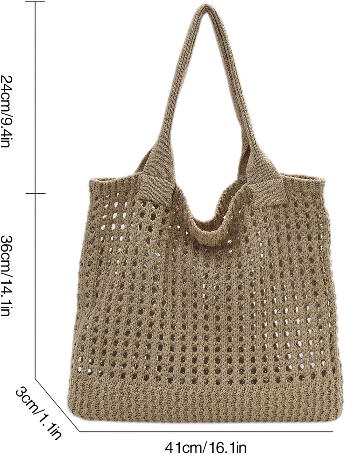 Kukuzhu Crochet Beach Bags for Women, Woven Travel Tote Fishing Net Handbag Shopping Large Hobo Shoulder Bag for for Holiday