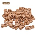 thumbnail image 3 of Unique Bargains 30Pack 5.5x3mm Cord Lock Plastic Single Hole Spring Toggle Stoppers, Coffee, 3 of 5