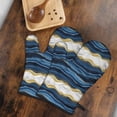 thumbnail image 5 of Blue Gold Wave Marble Pattern Shower Curtain OneSize ,Bathroom Decorative Shower Curtains Set with 12 Hooks,Modern Waterproof Washable Shower Curtain, 5 of 7