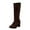 Brown, variant on Knee High Boots Women Fashionable Casual Versatile Winter Suede Pointy Chunky Heel Solid Color High Boots Mid-Heel Knee-High Boots