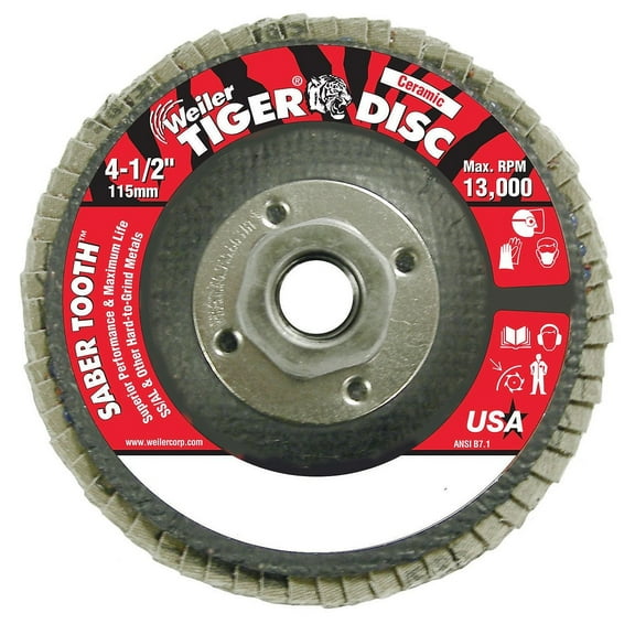 Weiler Fiber Disc,4 1/2 in Dia,5/8in Arbor 98119