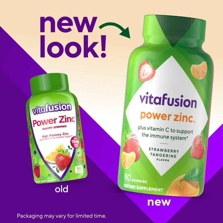 Vitafusion Zinc Gummy Vitamins with Vitamin C, Strawberry