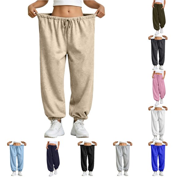 Gunia Womens Wide Leg Pants Harem Pants Elegant Casual Pull On Jogger Pants With Pockets Soft Summer Pants