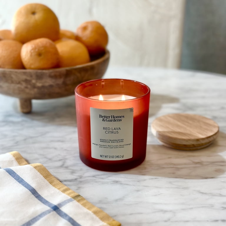 Better Homes & Gardens Red Lava Citrus 12oz Scented 2-Wick Candle