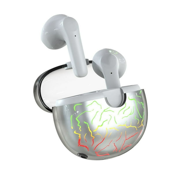 Auricular Bluetooth-Compatible Portátil Recargable Rápido Transmisión Táctil Control Auricular Auriculares Interior con Caja de Carga Blanco Inevent EL022385-02B