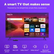 Roku Smart TV 2025 – 55-Inch Plus Series, 4K QLED Mini-LED TV – Roku TV with Enhanced Voice Remote